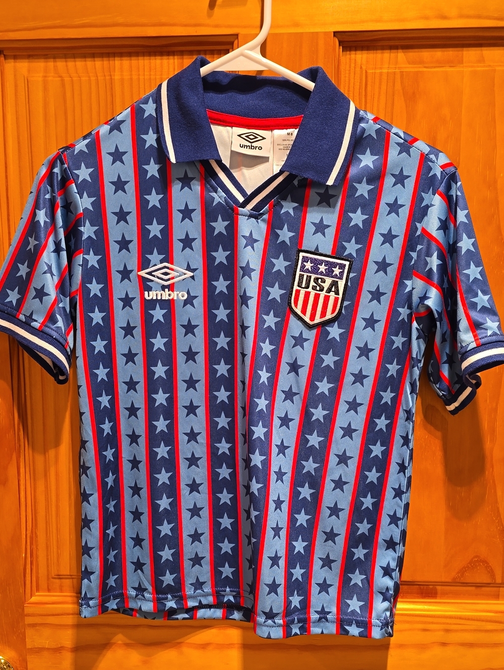 Umbro USA Blue Stars Striped Boys Soccer Jersey